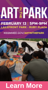 Join us at Kissimmee Lakefront for Art in the Park February 13th!