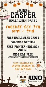Kids Casper Halloween Party at UNOs Winter Garden October 7th