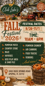 Club Lake Venue Fall Festival