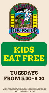 Check outt Gators Dockside Kids Eat Free