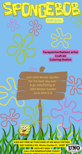 Join UNO Pizzeria in Winter Garden under the sea for a SpongeBob Jellyfishing Party on June 24!