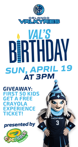 Check out the Orlando Valkyries & Val's Birthday Party on April 19th!