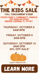 Don't Miss The Kids Sale Fall Consignment Event October 8-10th!