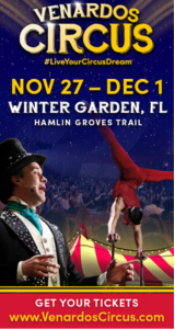 Get your tickets for Venardos Circus in Winter Garden, November 21-December 1st