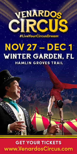 Get your tickets for Venardos Circus at Hamlin Trails November 27-30th.