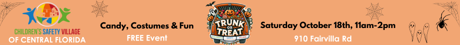 The Children's Safety Village Trunk or Treat Event is happening October 18th, 11am-2pm