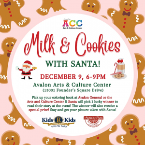 Avalon Art Center's Milk & Cookies with Santa