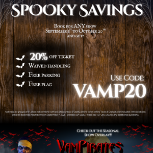 Pirates Dinner Adventure's 20% off
